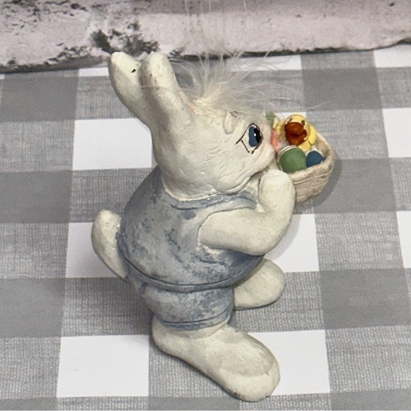 Kristen Hayes Ceramic Hand Painted Easter Bunny Signed 1993 Duck Eggs Vintage - Picture 7 of 8